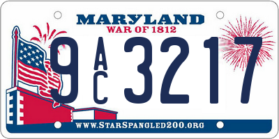 MD license plate 9AC3217