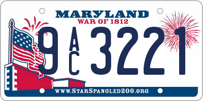 MD license plate 9AC3221