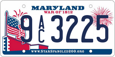 MD license plate 9AC3225