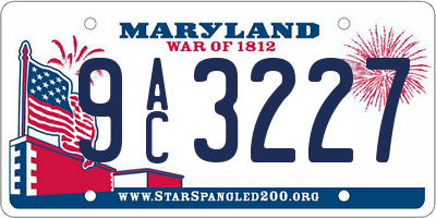 MD license plate 9AC3227
