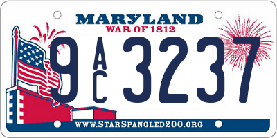MD license plate 9AC3237