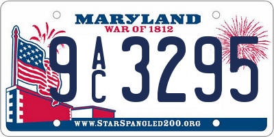 MD license plate 9AC3295