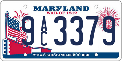 MD license plate 9AC3379