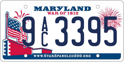 MD license plate 9AC3395