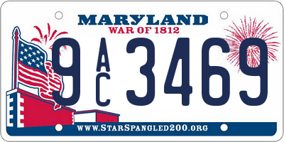 MD license plate 9AC3469