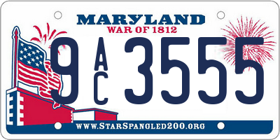 MD license plate 9AC3555