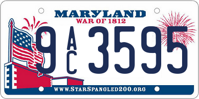MD license plate 9AC3595
