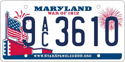 MD license plate 9AC3610
