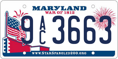 MD license plate 9AC3663