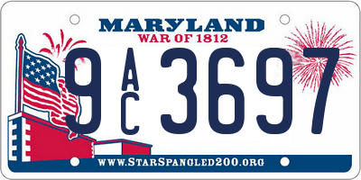 MD license plate 9AC3697