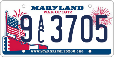 MD license plate 9AC3705