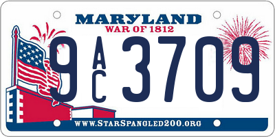 MD license plate 9AC3709