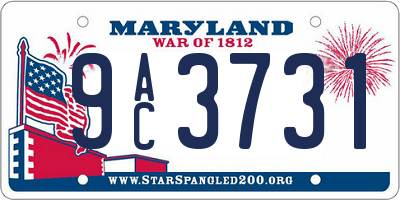 MD license plate 9AC3731