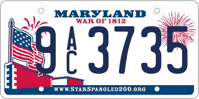 MD license plate 9AC3735