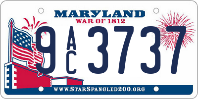 MD license plate 9AC3737
