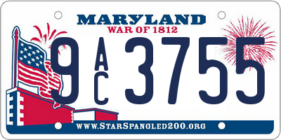 MD license plate 9AC3755