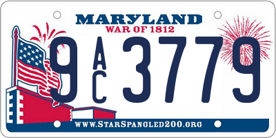 MD license plate 9AC3779
