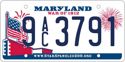 MD license plate 9AC3791