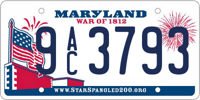 MD license plate 9AC3793