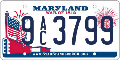 MD license plate 9AC3799