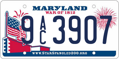 MD license plate 9AC3907