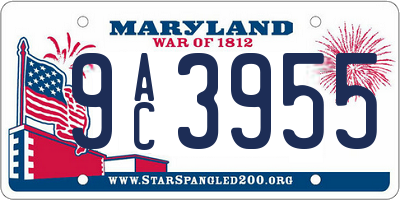 MD license plate 9AC3955