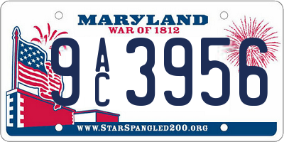 MD license plate 9AC3956