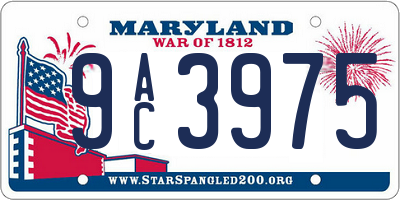 MD license plate 9AC3975
