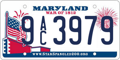 MD license plate 9AC3979