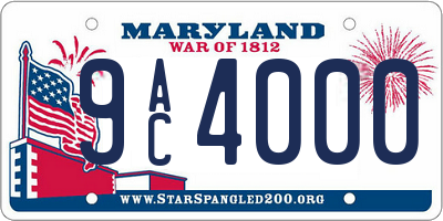 MD license plate 9AC4000
