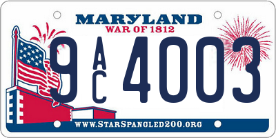MD license plate 9AC4003