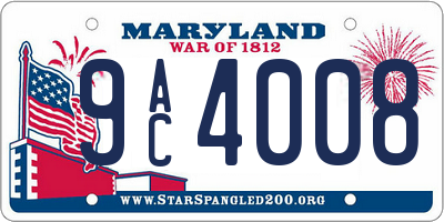 MD license plate 9AC4008