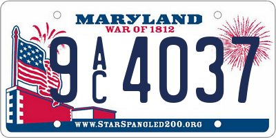 MD license plate 9AC4037