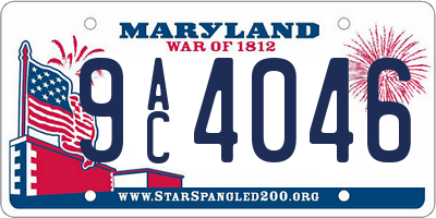 MD license plate 9AC4046