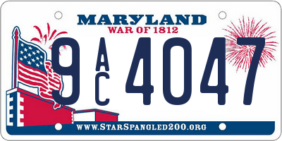 MD license plate 9AC4047