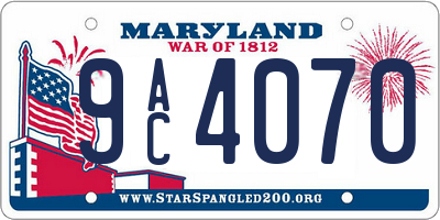 MD license plate 9AC4070