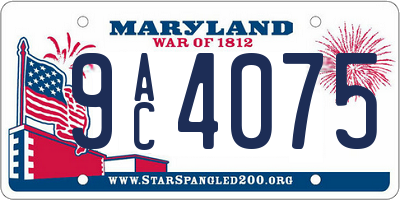 MD license plate 9AC4075