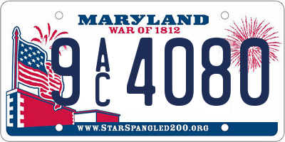 MD license plate 9AC4080
