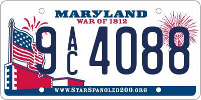MD license plate 9AC4088