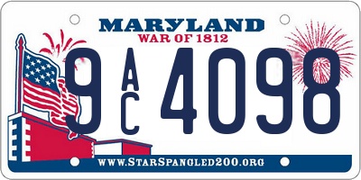 MD license plate 9AC4098