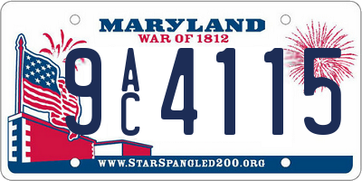 MD license plate 9AC4115