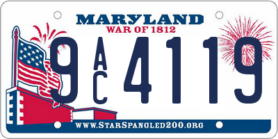 MD license plate 9AC4119