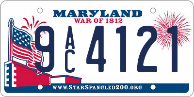 MD license plate 9AC4121