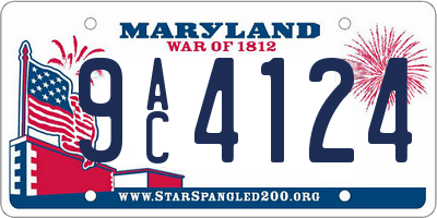 MD license plate 9AC4124