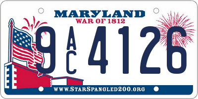 MD license plate 9AC4126
