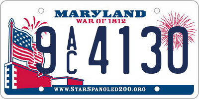 MD license plate 9AC4130