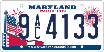 MD license plate 9AC4133
