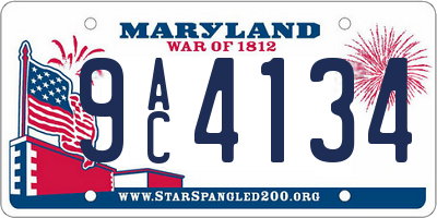 MD license plate 9AC4134