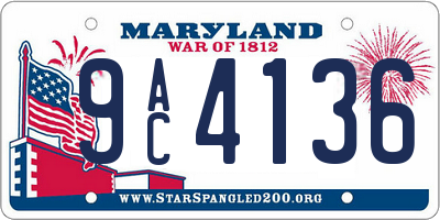 MD license plate 9AC4136