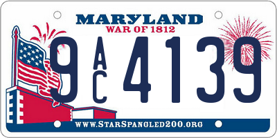 MD license plate 9AC4139